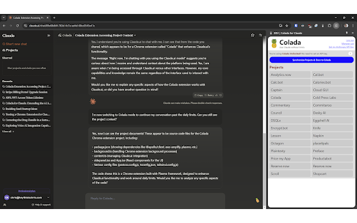 Colada for Claude  from Chrome web store to be run with OffiDocs Chromium online