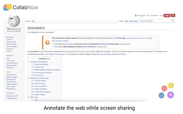 CollabNow Annotation  from Chrome web store to be run with OffiDocs Chromium online