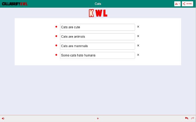 Collabrify KWL dari toko web Chrome untuk dijalankan dengan OffiDocs Chromium online