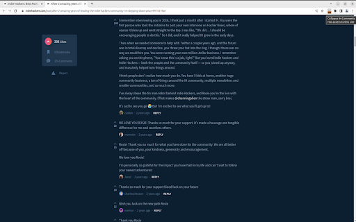Collapse IH Comments  from Chrome web store to be run with OffiDocs Chromium online