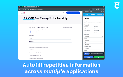 CollegeAppAssist  from Chrome web store to be run with OffiDocs Chromium online