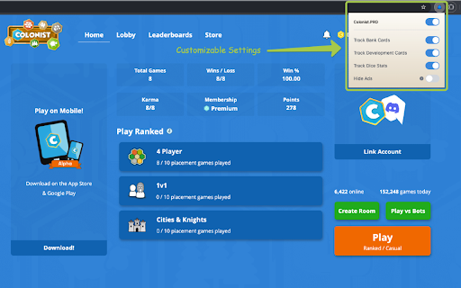 Colonist.PRO  from Chrome web store to be run with OffiDocs Chromium online