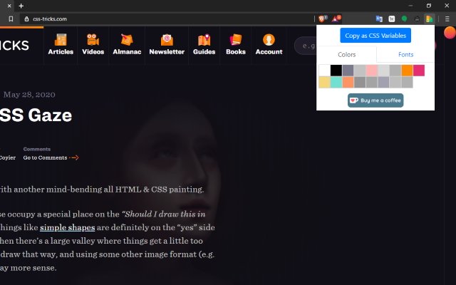 Color and Fonts Extractor  from Chrome web store to be run with OffiDocs Chromium online