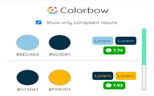 Colorbow: Coolors Color Contrast Checker  from Chrome web store to be run with OffiDocs Chromium online