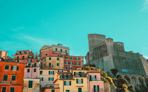 Colorful Buildings near Castle in Town  from Chrome web store to be run with OffiDocs Chromium online