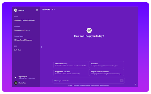 ColorfulGPT  from Chrome web store to be run with OffiDocs Chromium online
