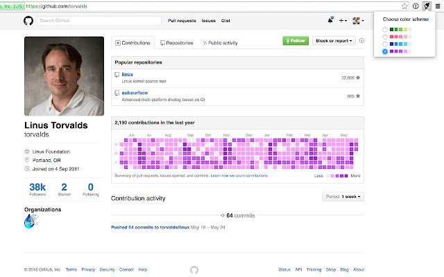 colorGit  from Chrome web store to be run with OffiDocs Chromium online