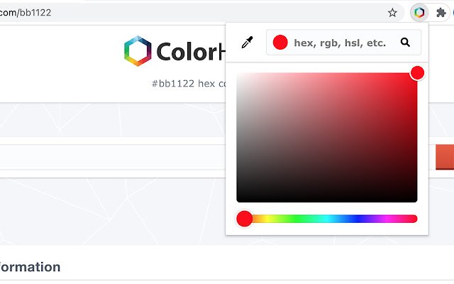 ColorHexa Search Tool  from Chrome web store to be run with OffiDocs Chromium online