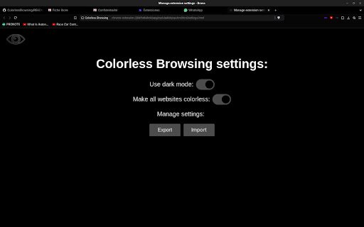 Colorless Browsing  from Chrome web store to be run with OffiDocs Chromium online