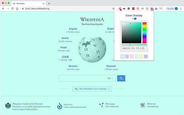 Farbüberlagerung aus dem Chrome-Webshop zur Ausführung mit OffiDocs Chromium online
