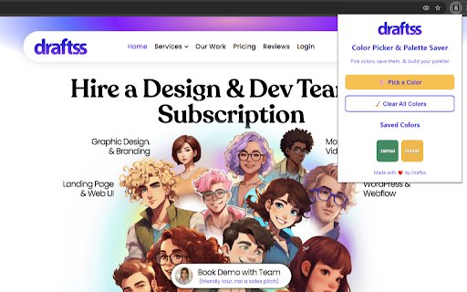 Color Picker  Palette Saver Powered by Draftss.com  from Chrome web store to be run with OffiDocs Chromium online