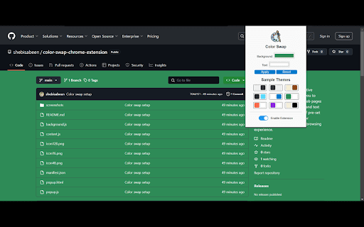 Color Swap  from Chrome web store to be run with OffiDocs Chromium online