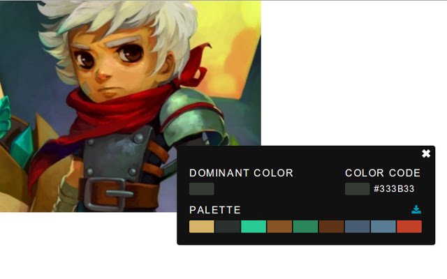 Color Thief dal negozio web di Chrome può essere eseguito con OffiDocs Chromium online