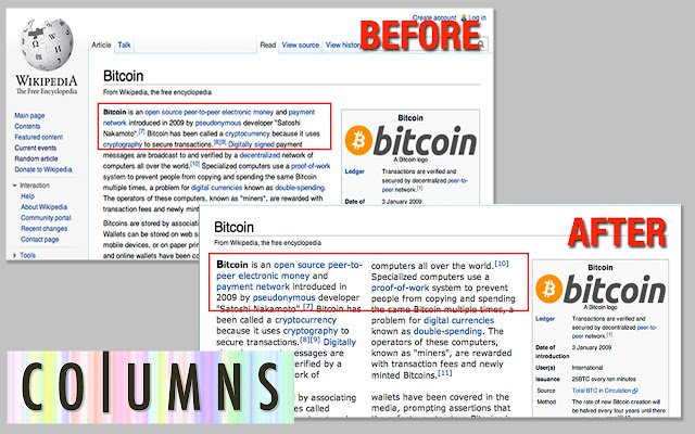 Columns  from Chrome web store to be run with OffiDocs Chromium online
