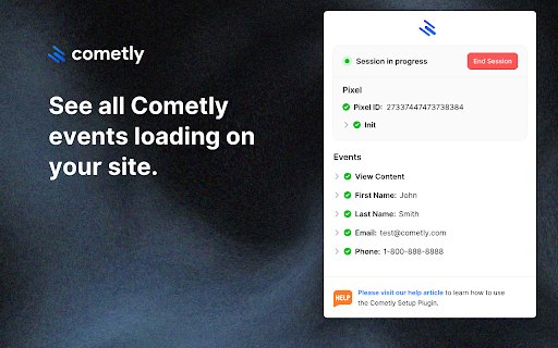 Cometly Pixel Helper  from Chrome web store to be run with OffiDocs Chromium online