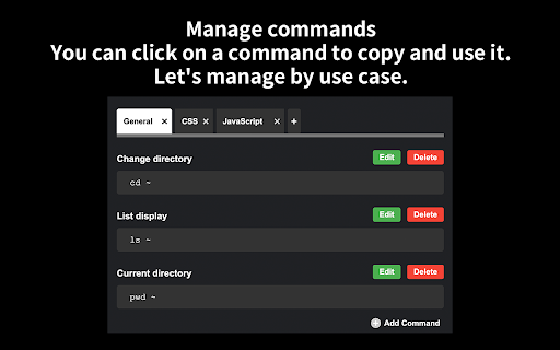 Command Manager dari toko web Chrome untuk dijalankan dengan OffiDocs Chromium online