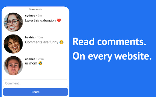 Comment Ave Read Comments on Every Website  from Chrome web store to be run with OffiDocs Chromium online