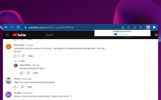 Comments analyzer for YouTube  from Chrome web store to be run with OffiDocs Chromium online