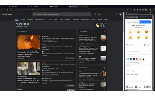 Comments Panel  from Chrome web store to be run with OffiDocs Chromium online