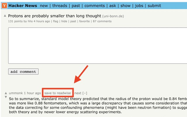 Comments to Readwise  from Chrome web store to be run with OffiDocs Chromium online