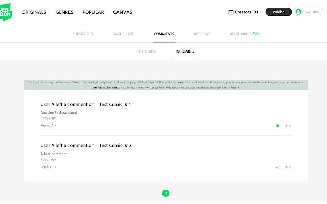 Comment Wizard  from Chrome web store to be run with OffiDocs Chromium online