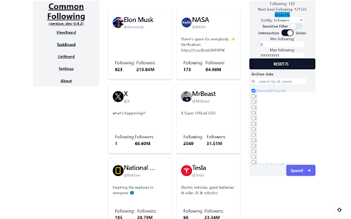 CommonFollowing  from Chrome web store to be run with OffiDocs Chromium online