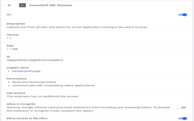 CommSoft URL Detector  from Chrome web store to be run with OffiDocs Chromium online