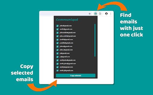 Communique Email Finder  from Chrome web store to be run with OffiDocs Chromium online