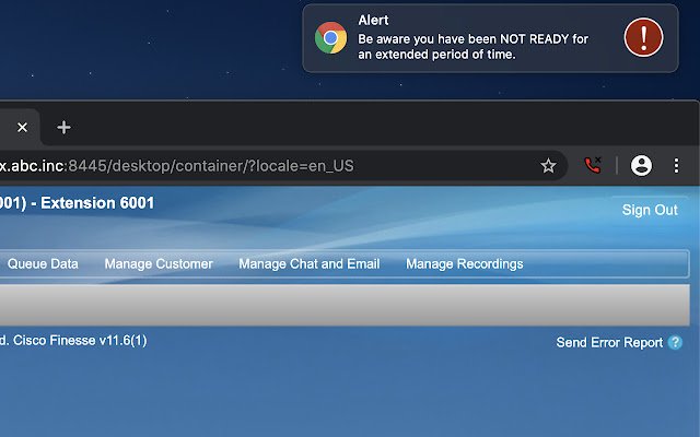 Companion for Cisco Finesse  from Chrome web store to be run with OffiDocs Chromium online