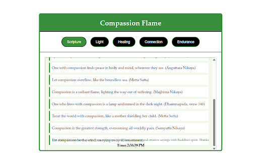 Compassion Flame  from Chrome web store to be run with OffiDocs Chromium online