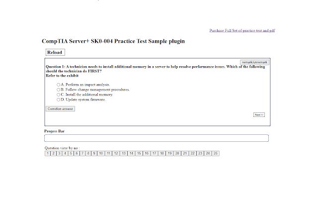 COMPITA Server+ SK0 004 exam prep plugin  from Chrome web store to be run with OffiDocs Chromium online