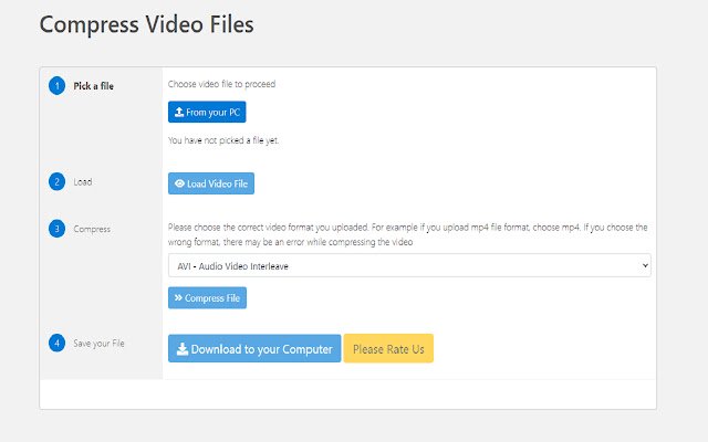 Kompres File Video dari toko web Chrome untuk dijalankan dengan OffiDocs Chromium online