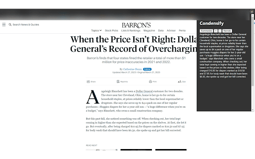 Condensify  from Chrome web store to be run with OffiDocs Chromium online
