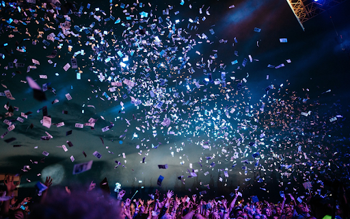 Confetti flying  from Chrome web store to be run with OffiDocs Chromium online