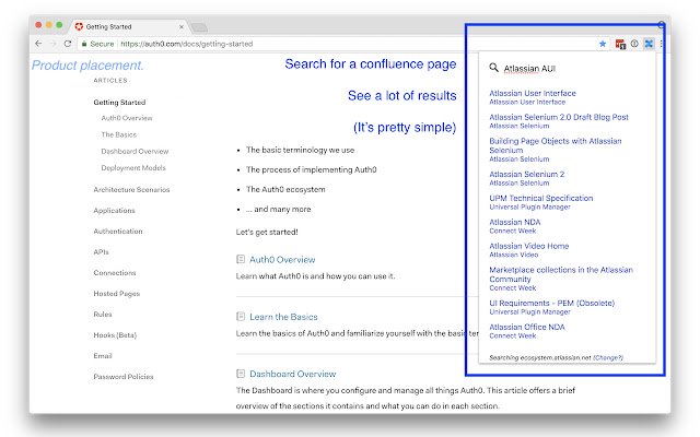 Confluence Quick Search  from Chrome web store to be run with OffiDocs Chromium online