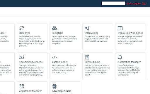 Conga Platform Extension  from Chrome web store to be run with OffiDocs Chromium online