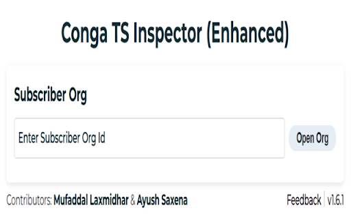 Conga TS Inspector (Enhanced)  from Chrome web store to be run with OffiDocs Chromium online