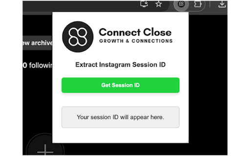 Connect Close Session ID Extractor  from Chrome web store to be run with OffiDocs Chromium online