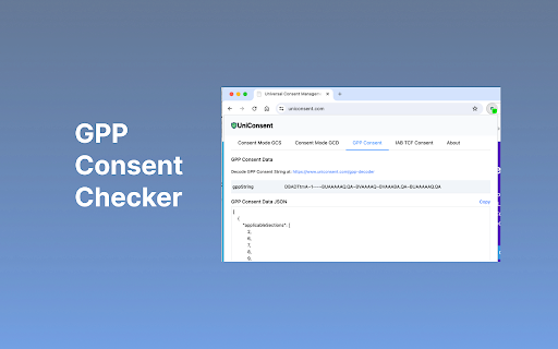 Consent Data Validator  from Chrome web store to be run with OffiDocs Chromium online