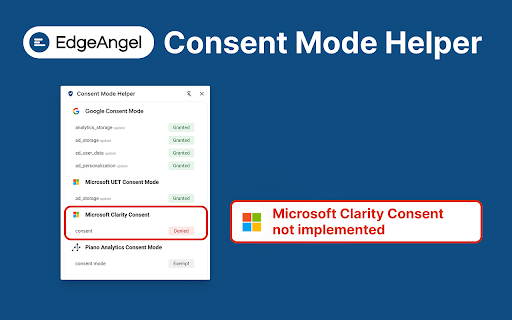 Consent Mode Helper  from Chrome web store to be run with OffiDocs Chromium online