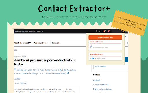 Contact Info  Social Media Extractor  from Chrome web store to be run with OffiDocs Chromium online