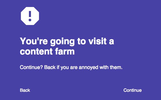 Content Farm Blocker de la boutique en ligne Chrome doit être exécuté avec OffiDocs Chromium en ligne