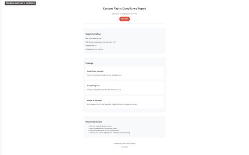 Content Rights Checker  from Chrome web store to be run with OffiDocs Chromium online