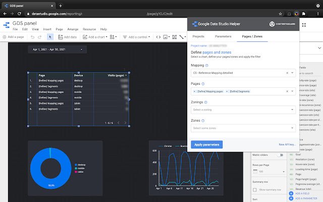 Pomocnik Contentsquare Google Data Studio ze sklepu internetowego Chrome do uruchomienia z OffiDocs Chromium online