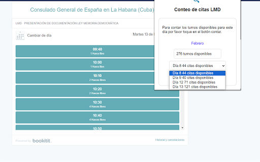 Conteo de citas LMD  from Chrome web store to be run with OffiDocs Chromium online