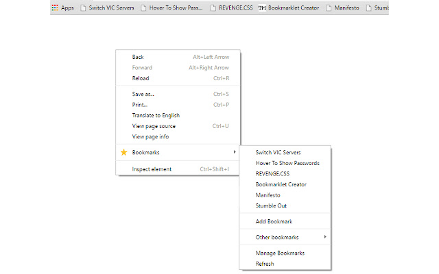 ที่คั่นหน้าเมนูบริบทจาก Chrome เว็บสโตร์ที่จะเรียกใช้ด้วย OffiDocs Chromium ออนไลน์