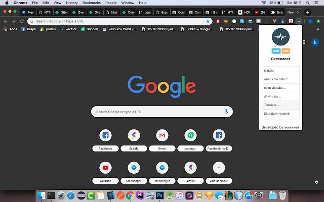 Control by voice . EXO  from Chrome web store to be run with OffiDocs Chromium online
