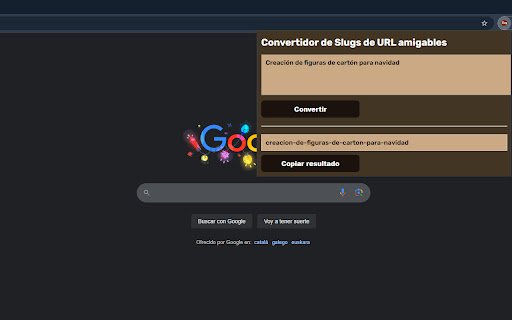 Convertidor a SLUGS de URL amigables  from Chrome web store to be run with OffiDocs Chromium online