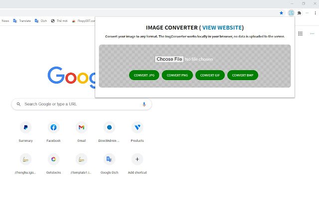 Convert image to any format  from Chrome web store to be run with OffiDocs Chromium online