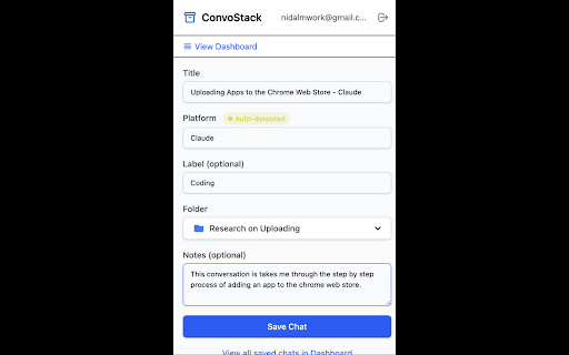 ConvoStack  from Chrome web store to be run with OffiDocs Chromium online